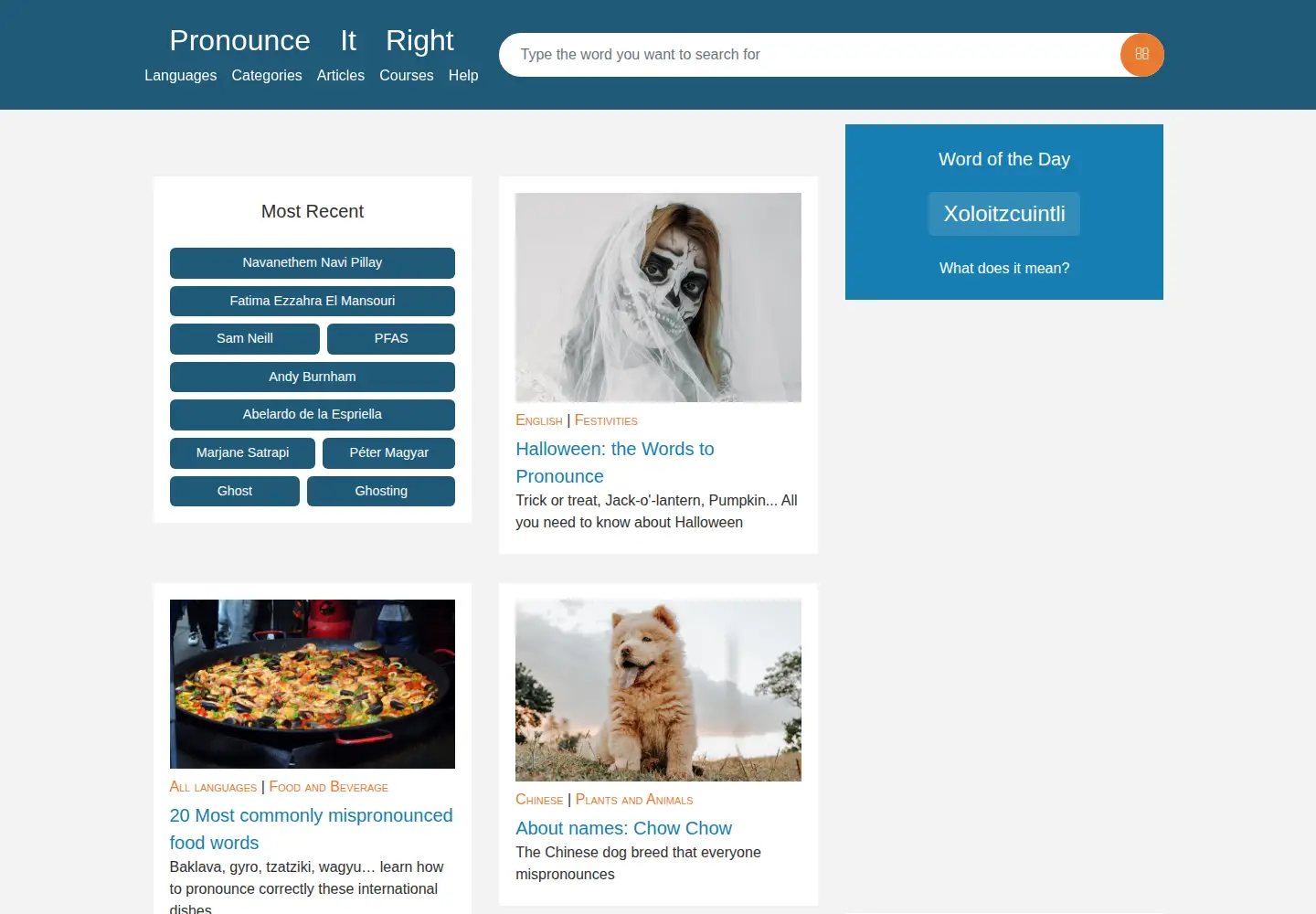 Screenshot of pronounceitright.com