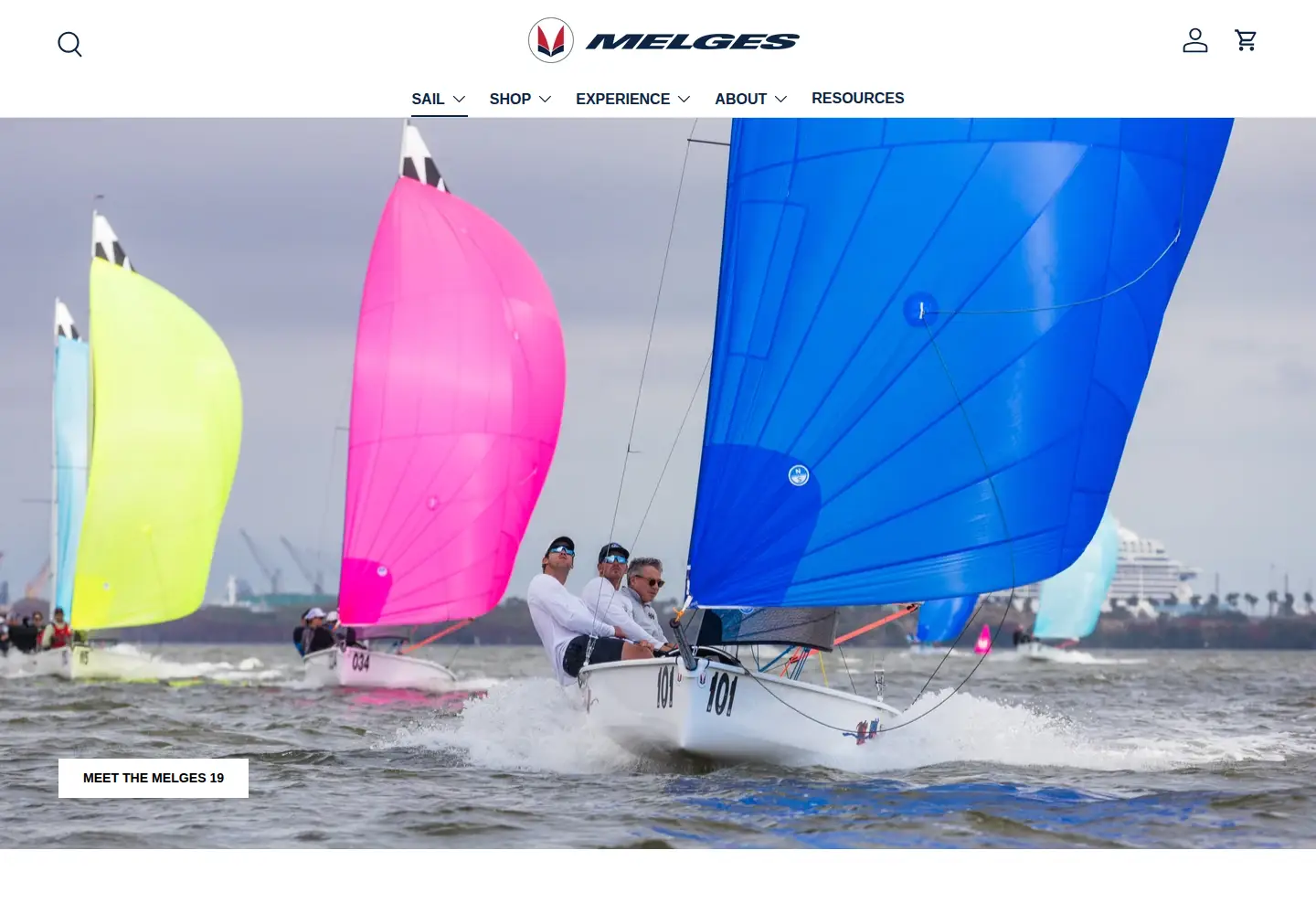 Screenshot of melges.com