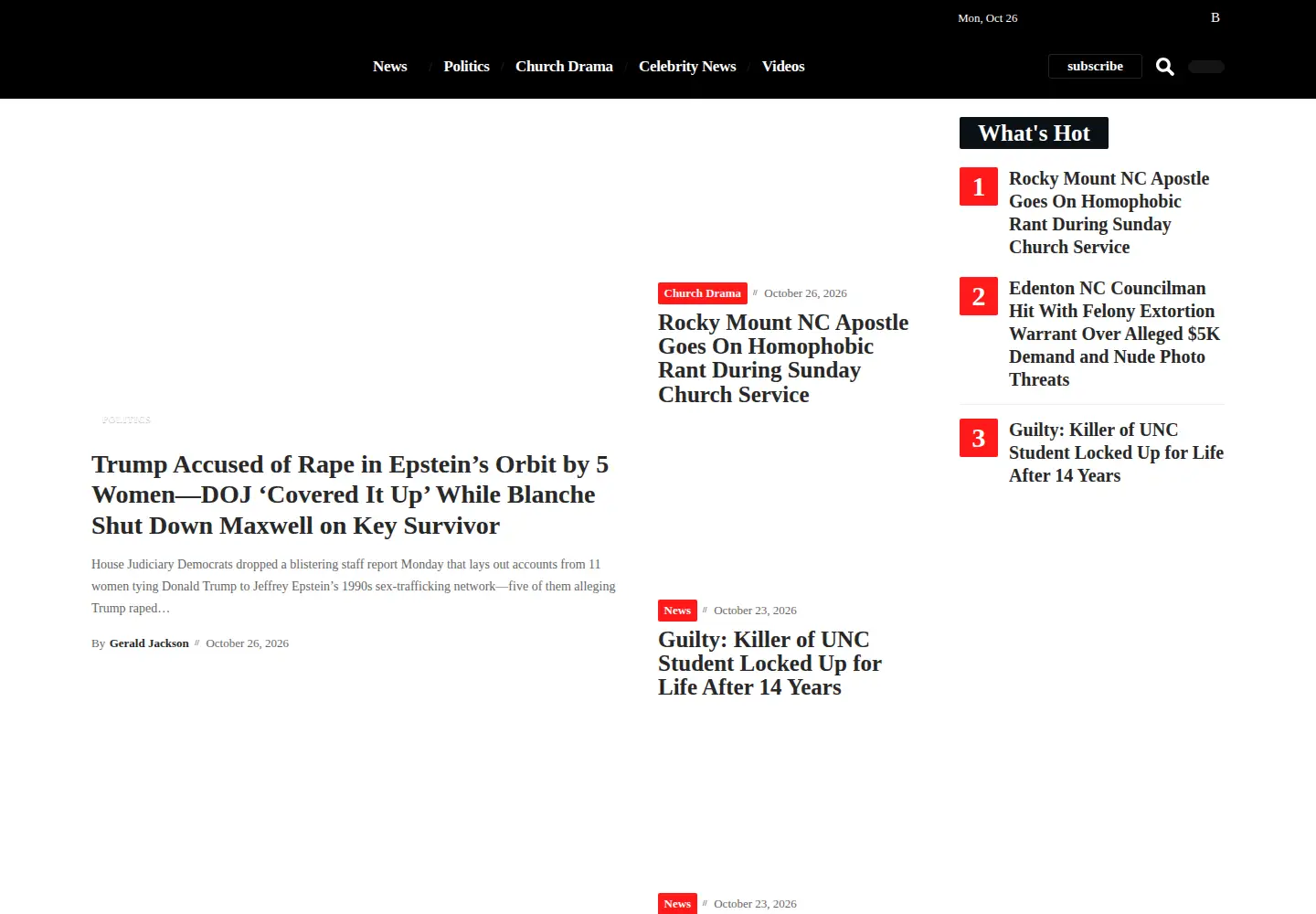 Captured homepage of thencbeat.com in the current scan