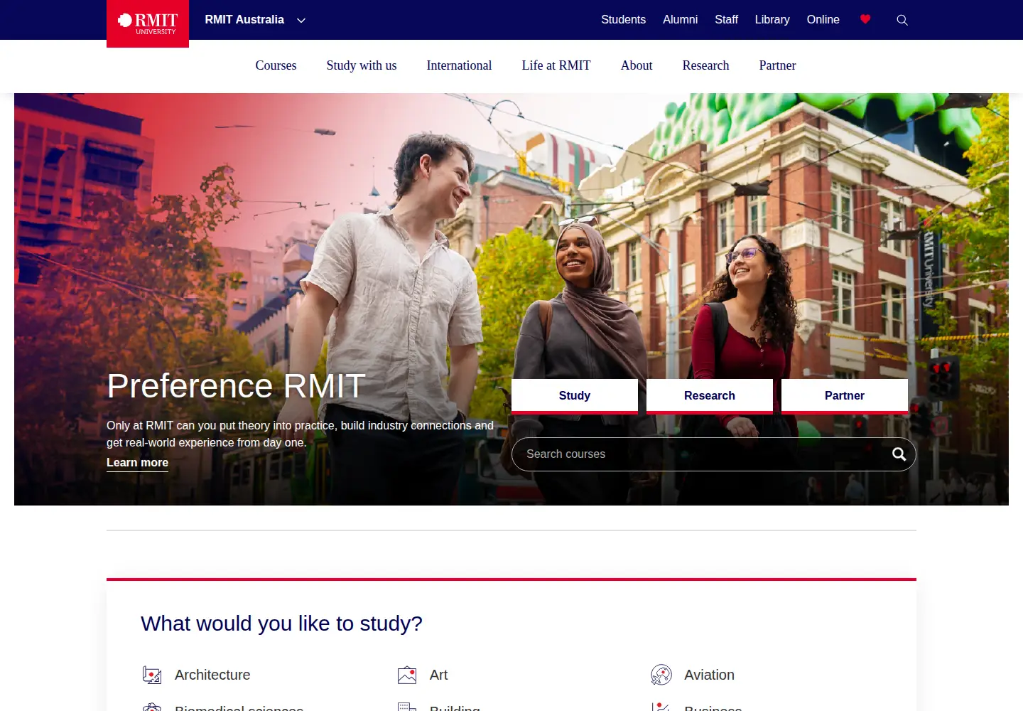 Screenshot of rmit.com.au