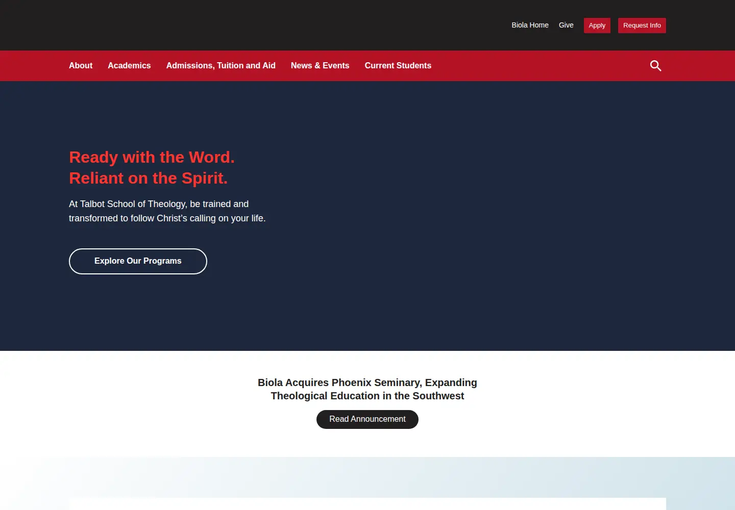 Screenshot of talbot.edu