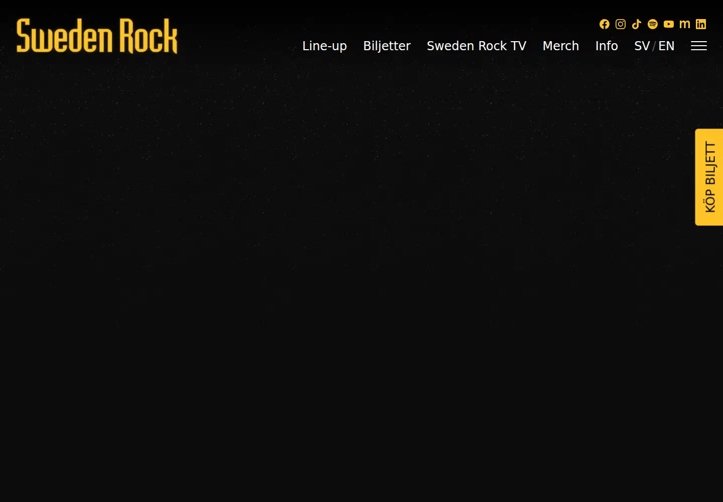 Captured homepage of swedenrock.com in the current scan
