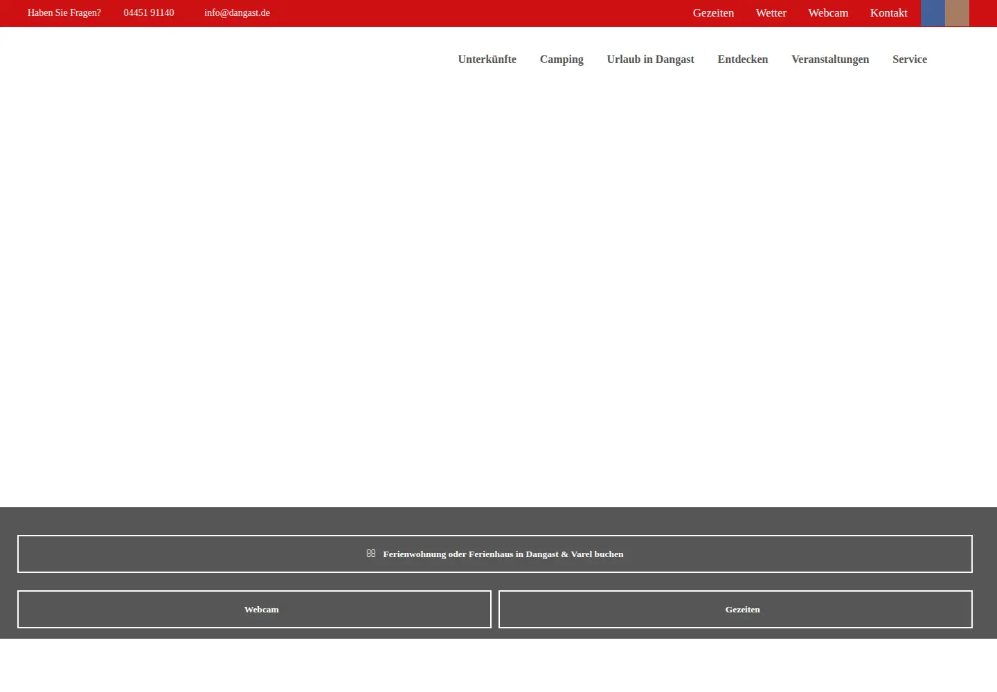 Captured homepage of dangast.de in the current scan