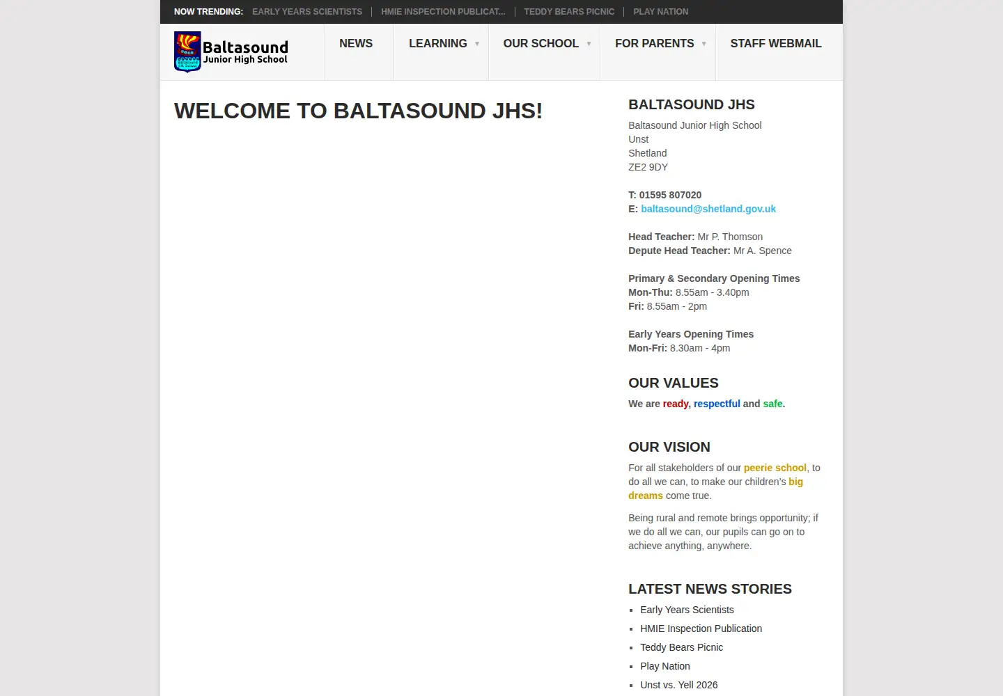 Screenshot of unst.org