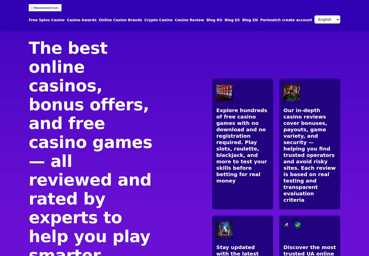 Screenshot of sfawardswatch.com