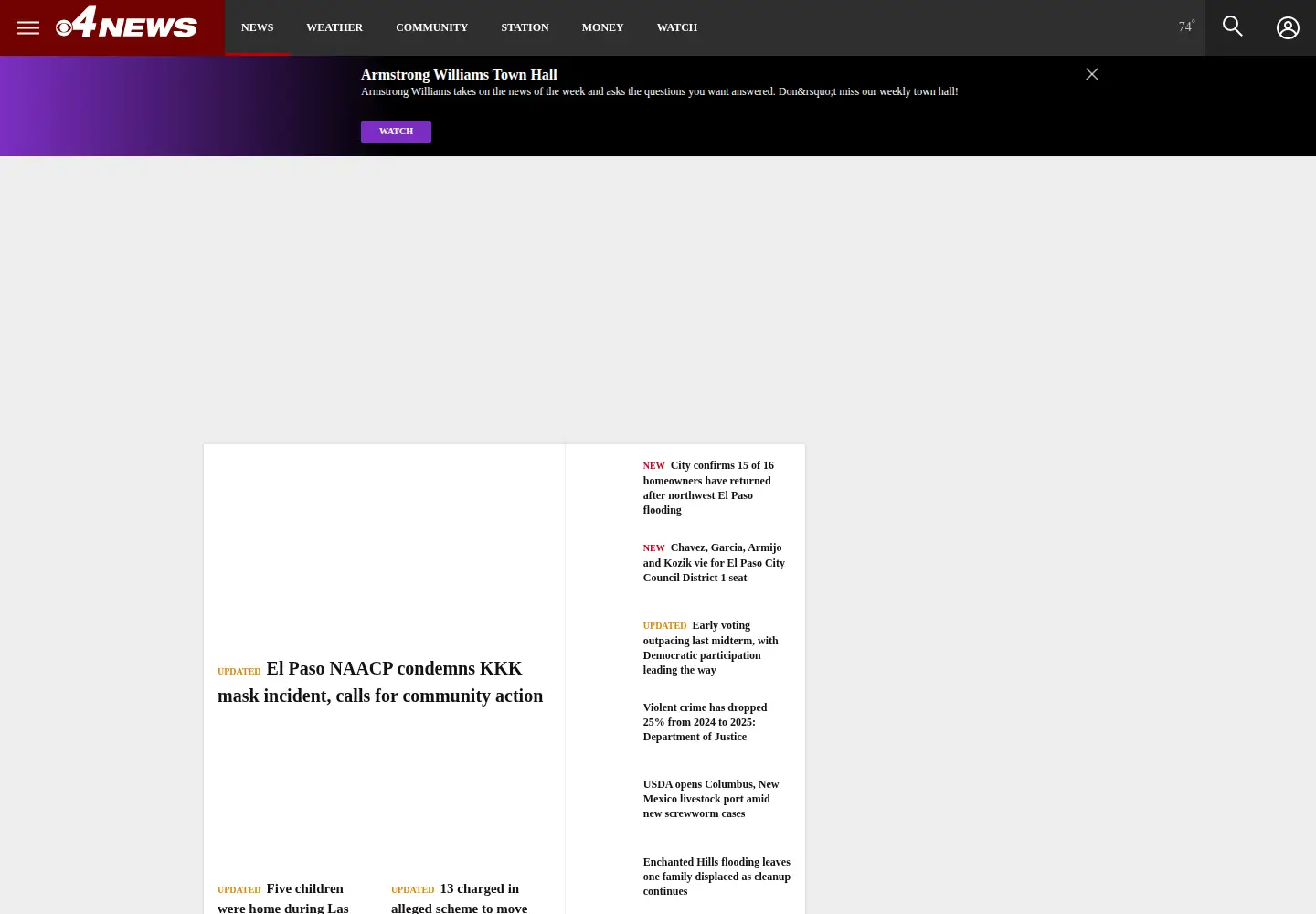 Captured homepage of kdbc.com in the current scan