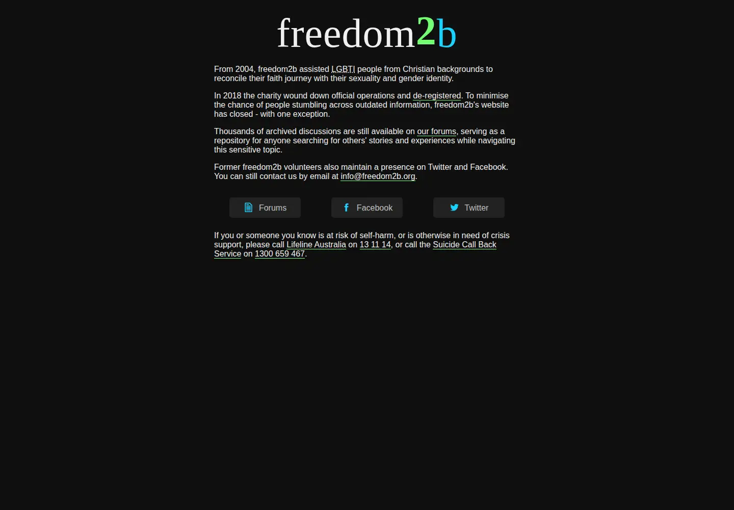 Screenshot of freedom2b.org