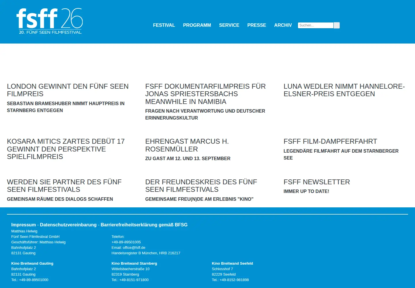 Captured homepage of fsff.de in the current scan