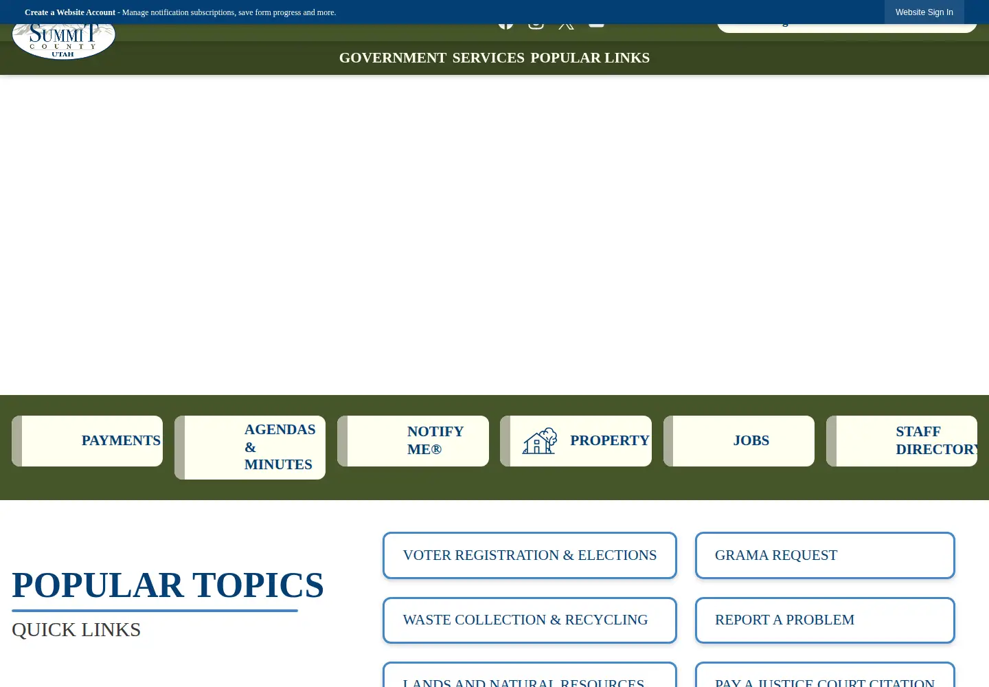 Captured homepage of summitcounty.org in the current scan