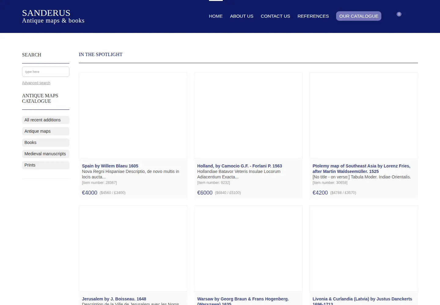 Screenshot of sanderusmaps.com
