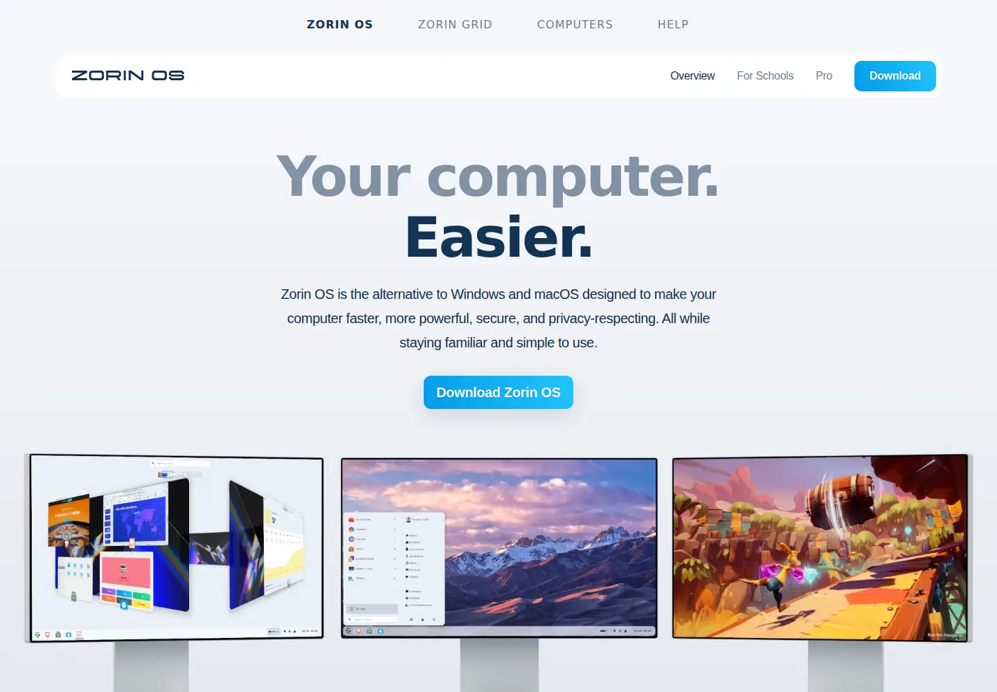 Screenshot of zorin-os.com