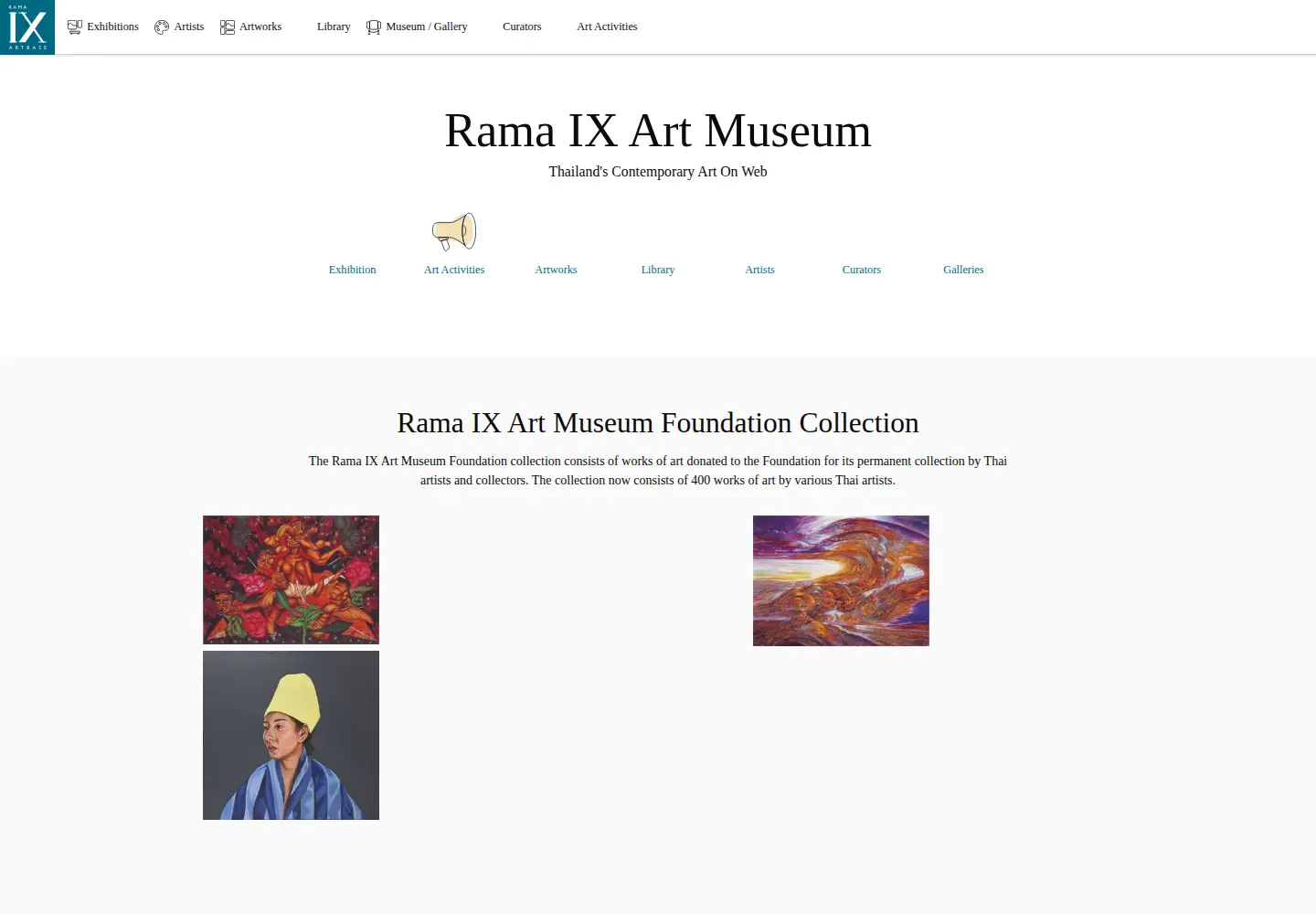 Captured homepage of rama9art.org in the current scan