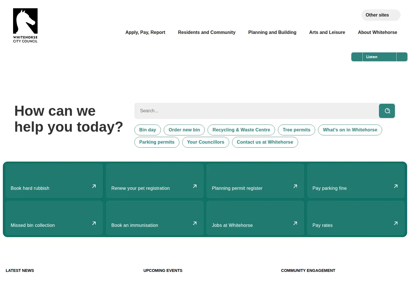 Screenshot of whitehorse.vic.gov.au