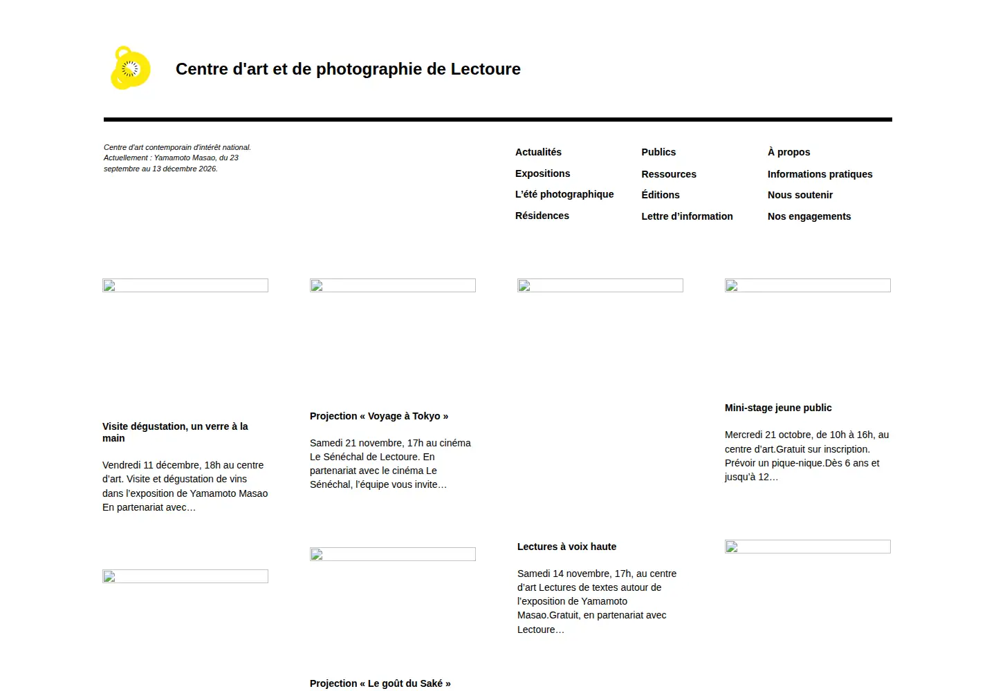 Captured homepage of centre-photo-lectoure.fr in the current scan