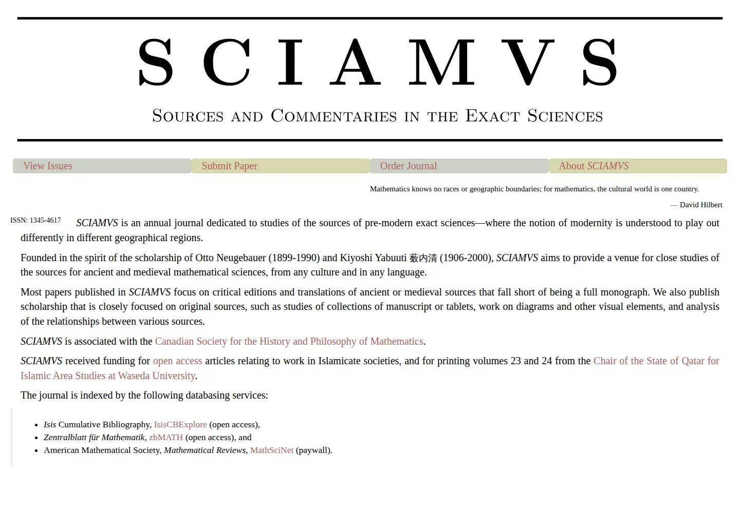 Screenshot of sciamvs.org
