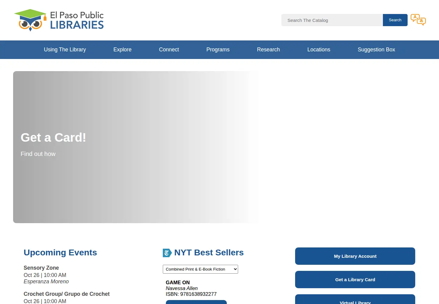 Screenshot of elpasolibrary.org