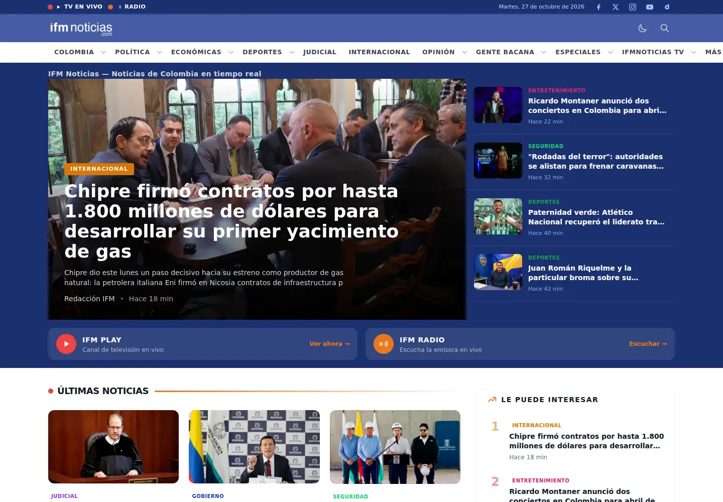 Captured homepage of ifmnoticias.com in the current scan