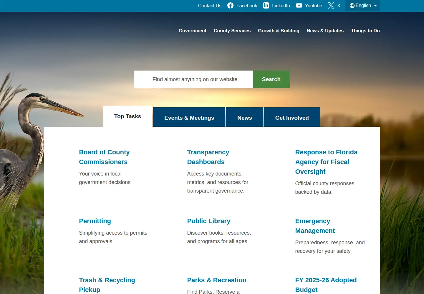 Screenshot of flaglercounty.org