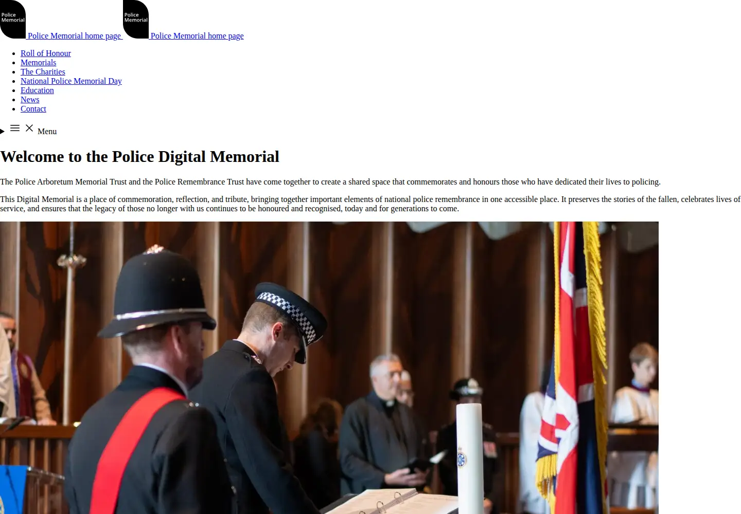Screenshot of policememorial.org.uk