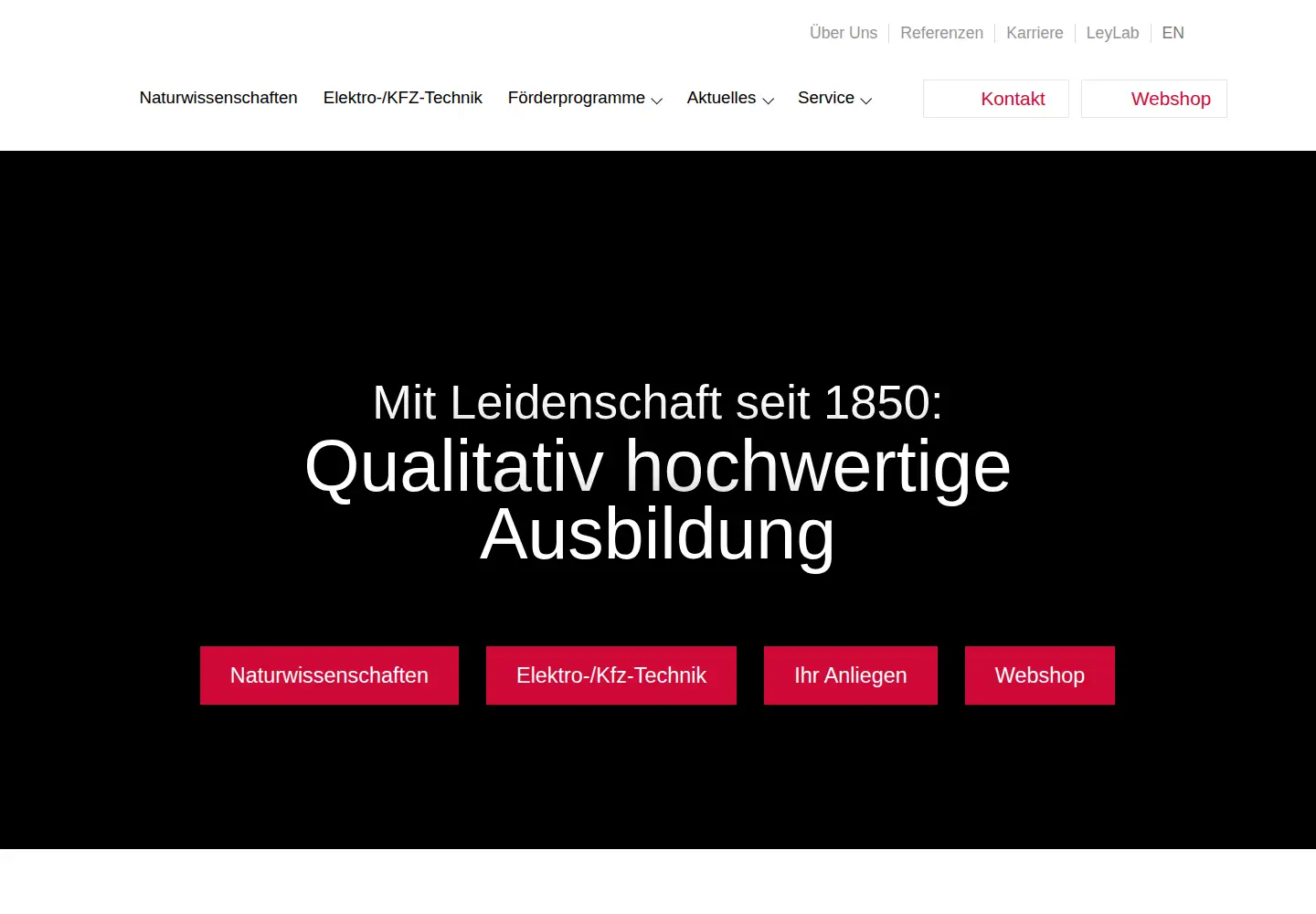 Captured homepage of ld-didactic.de in the current scan