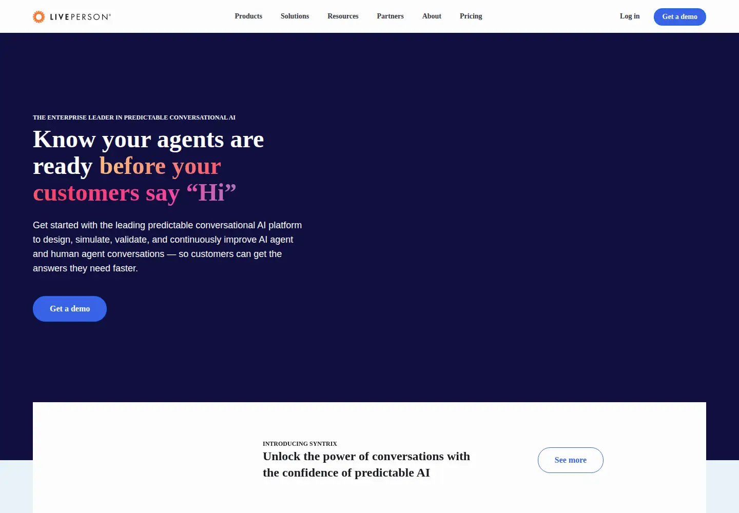 Screenshot of liveperson.com