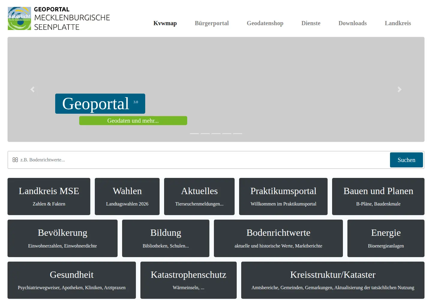 Screenshot of geoport-lk-mse.de