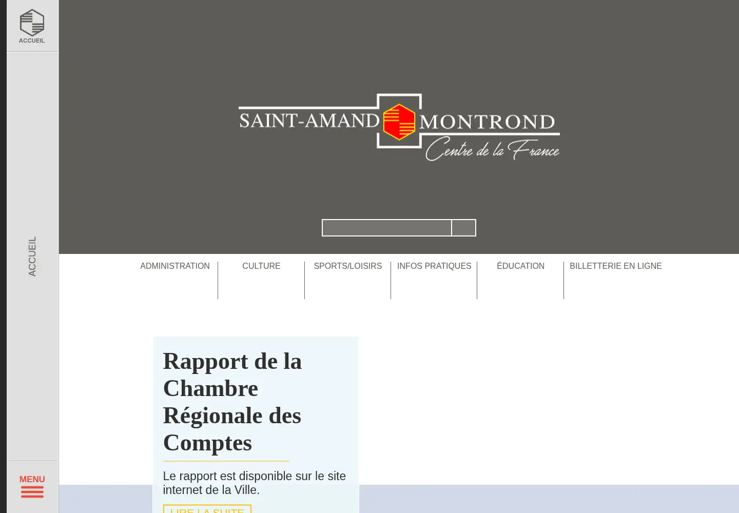 Captured homepage of ville-saint-amand-montrond.fr in the current scan
