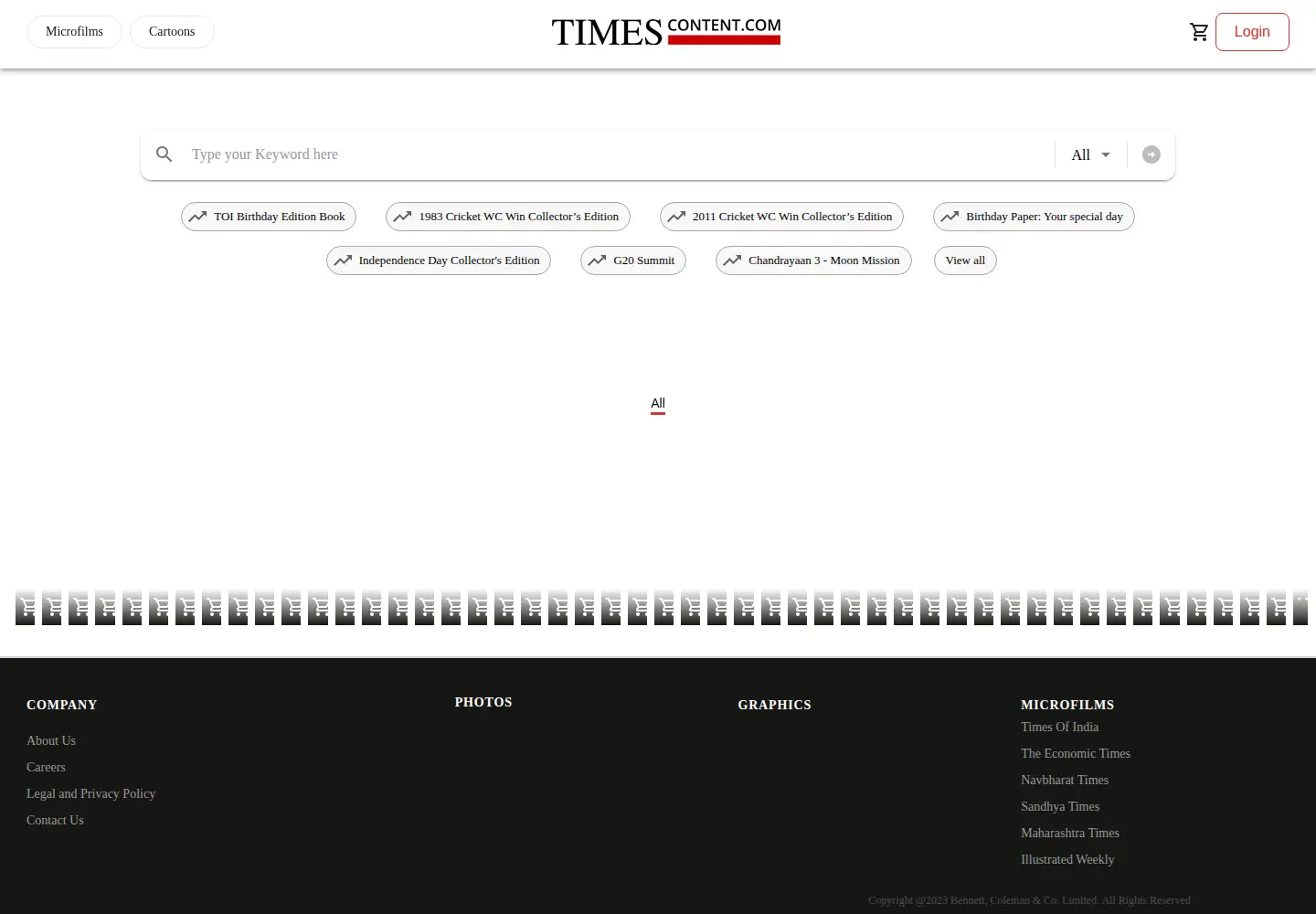 Captured homepage of timescontent.com in the current scan