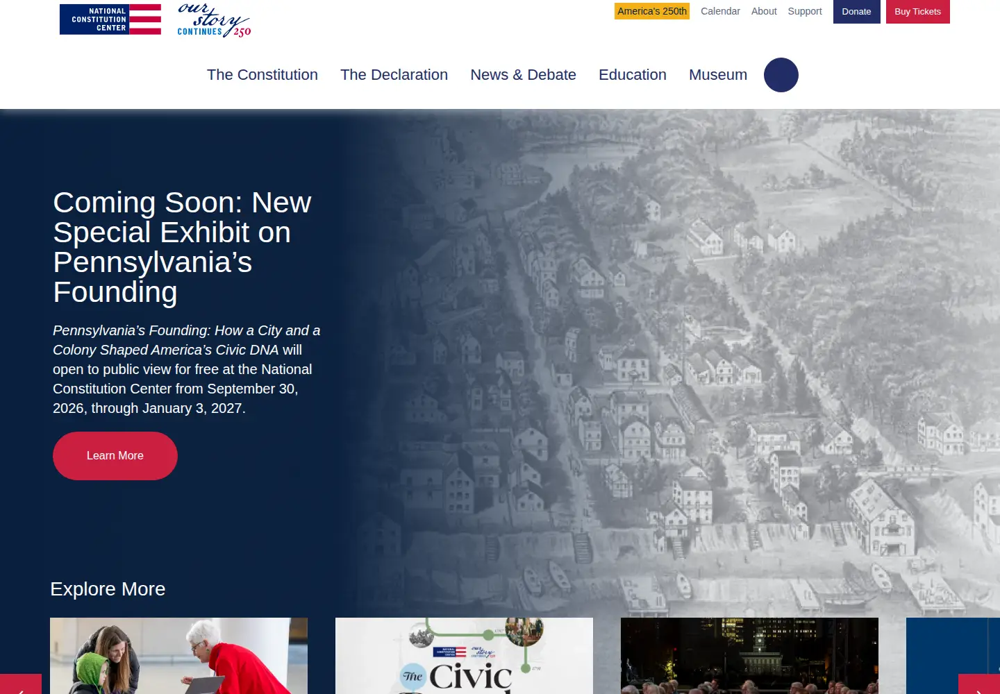 Screenshot of constitutioncenter.org