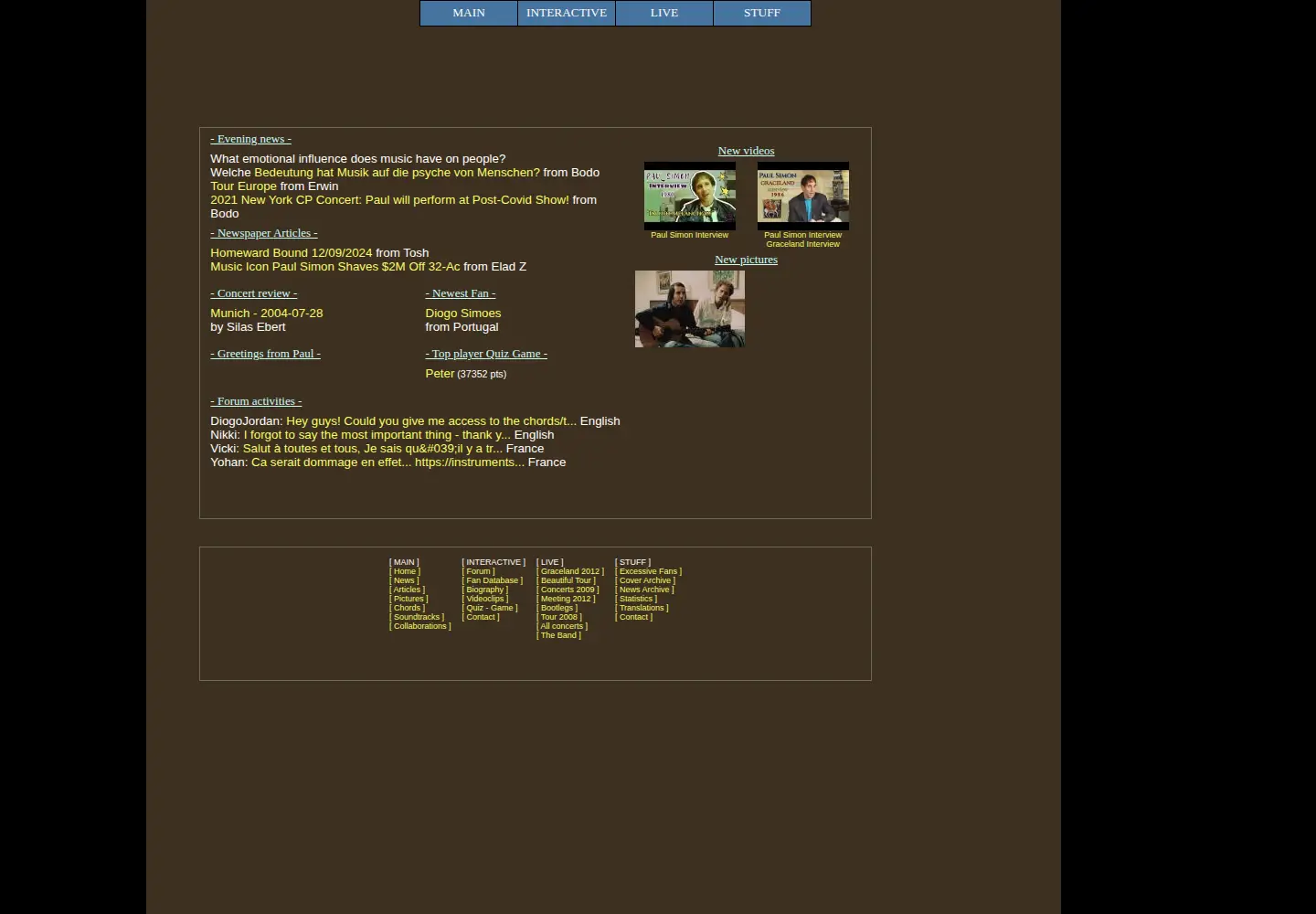 Screenshot of paul-simon.info