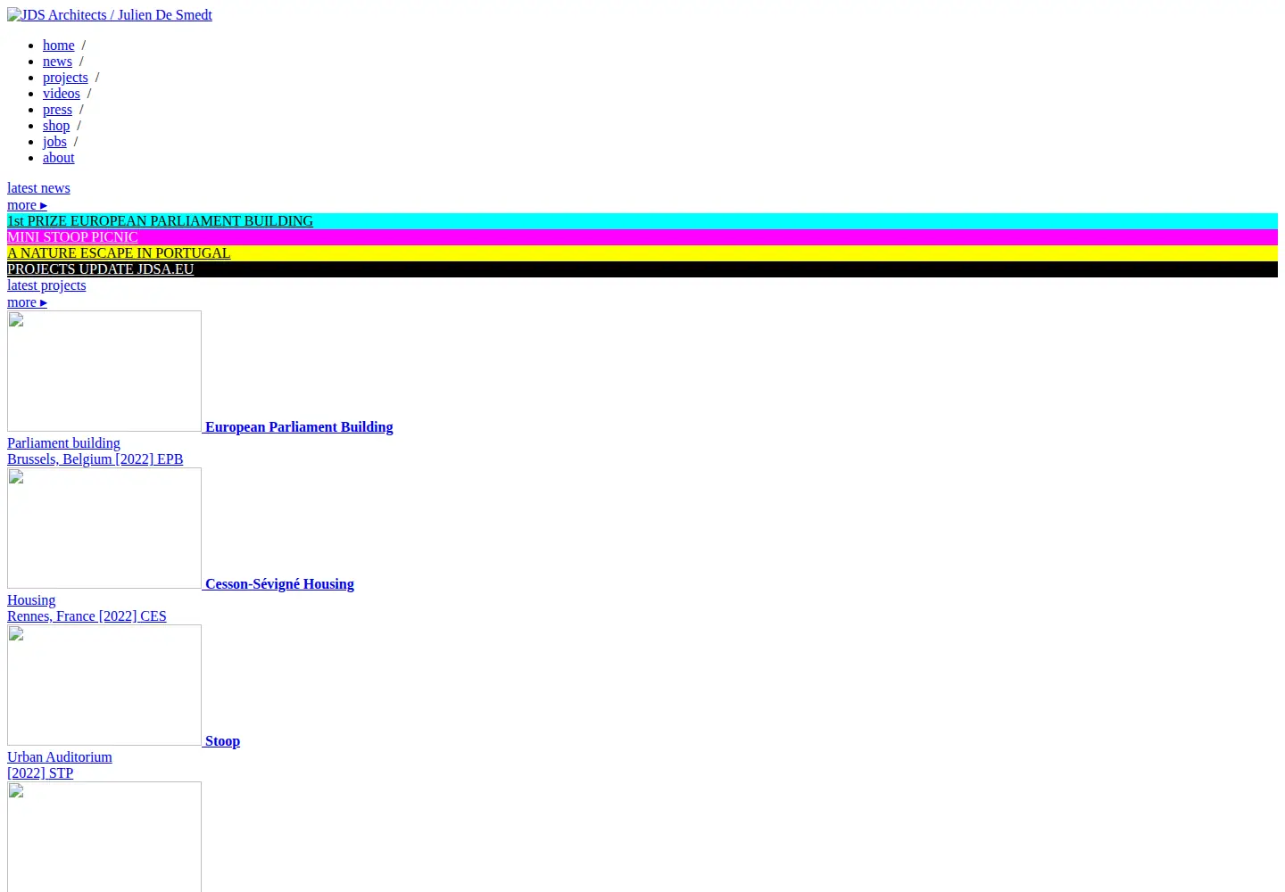 Captured homepage of jdsa.eu in the current scan