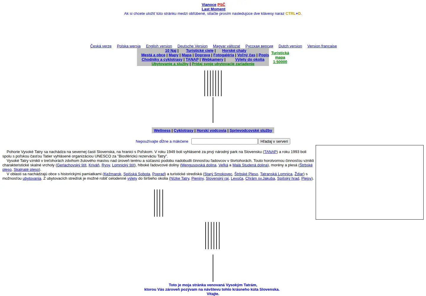Screenshot of vysoketatry.com