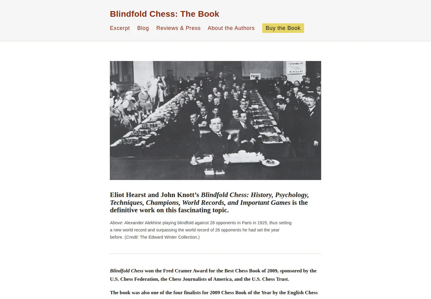 Captured homepage of blindfoldchess.net in the current scan