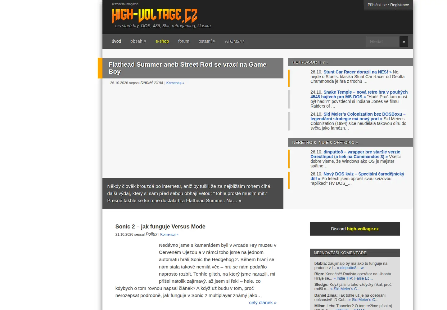 Screenshot of high-voltage.cz