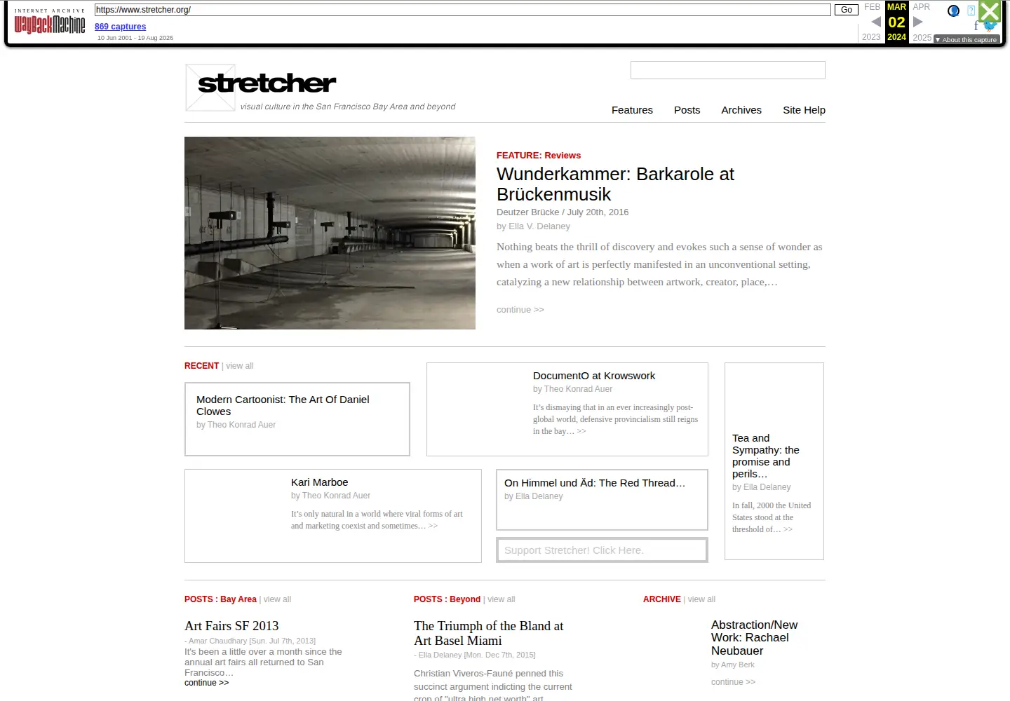 Captured homepage of stretcher.org in the current scan