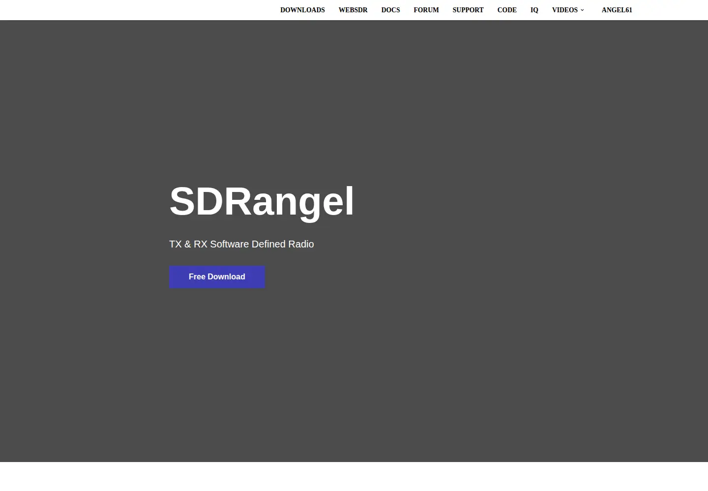 Screenshot of sdrangel.org