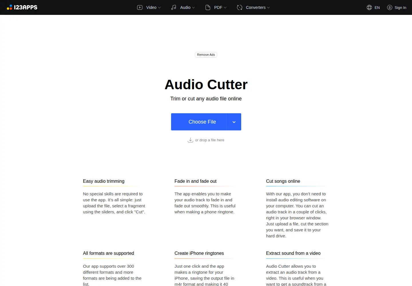 Screenshot of mp3cut.net