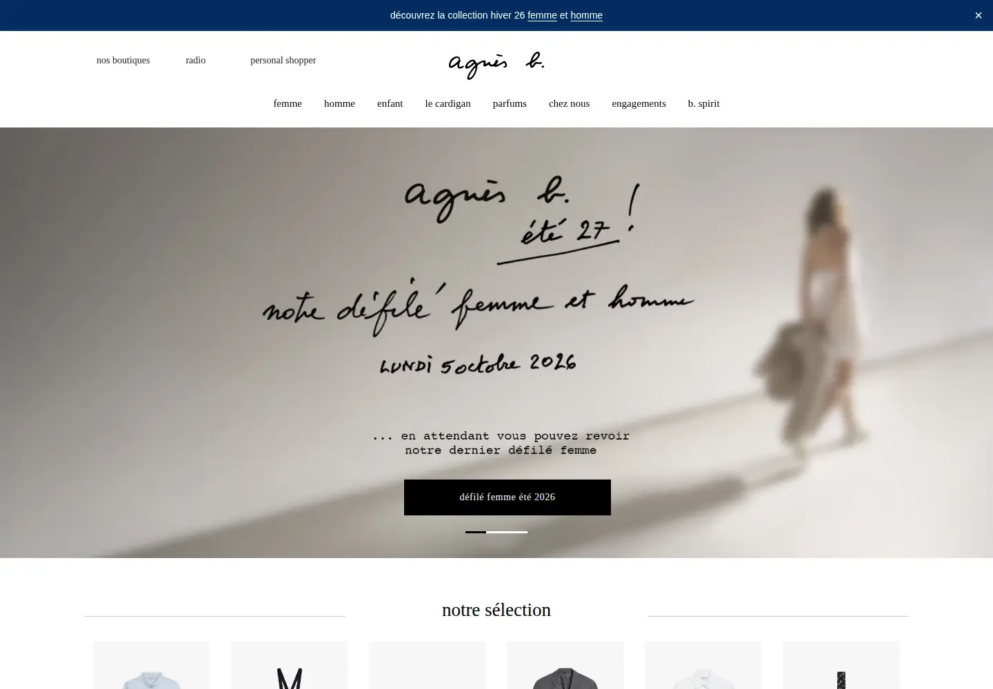 Screenshot of agnesb.com