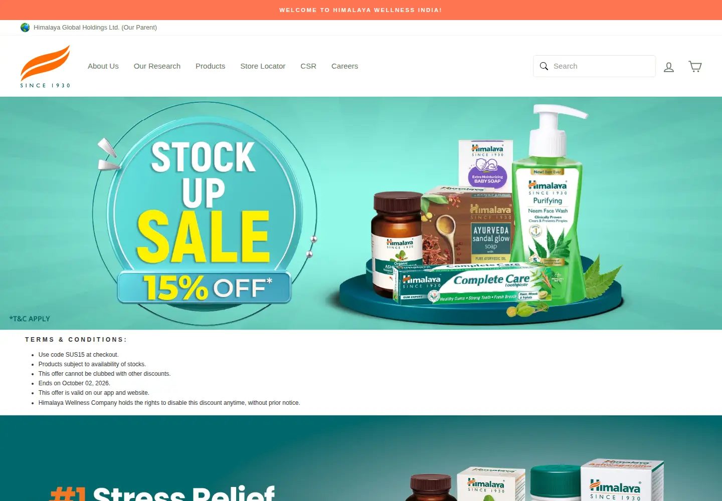 Screenshot of himalayawellness.in
