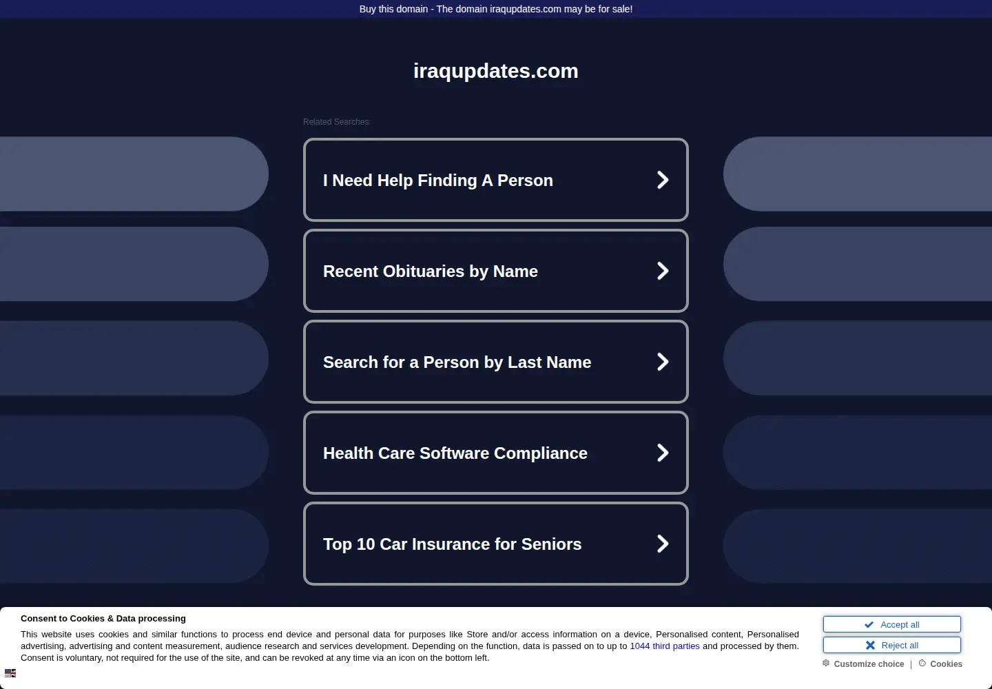 Screenshot of iraqupdates.com