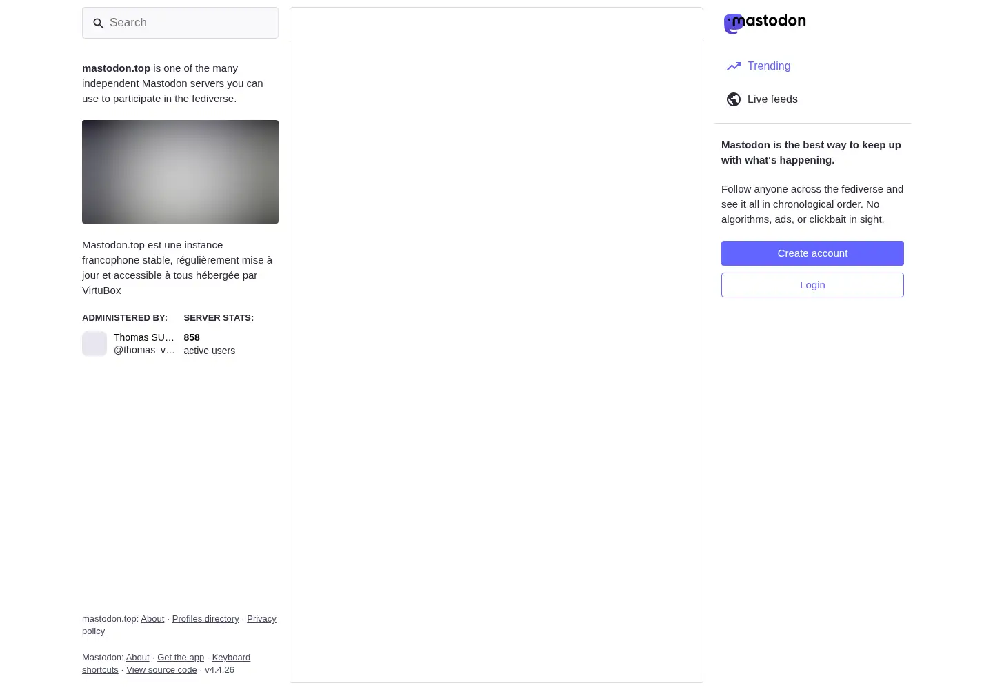 Screenshot of mastodon.top