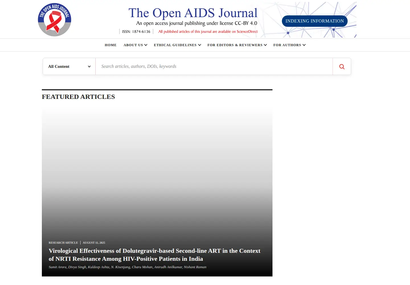 Screenshot of openaidsjournal.com
