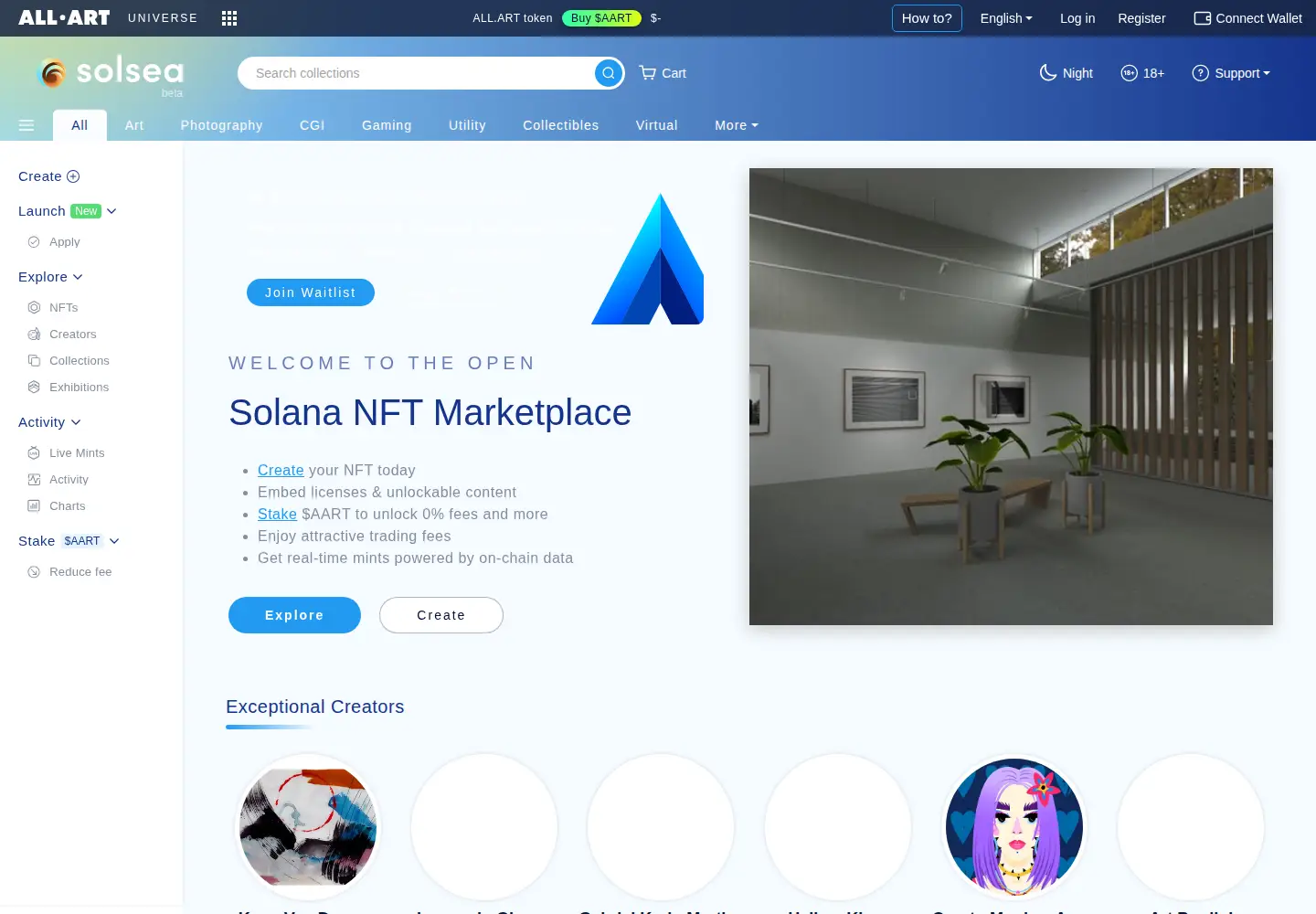 Captured homepage of solsea.io in the current scan