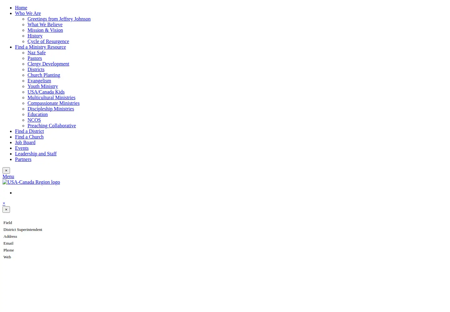 Screenshot of usacanadaregion.org