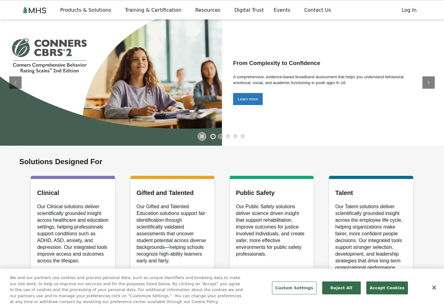 Screenshot of mhs.com
