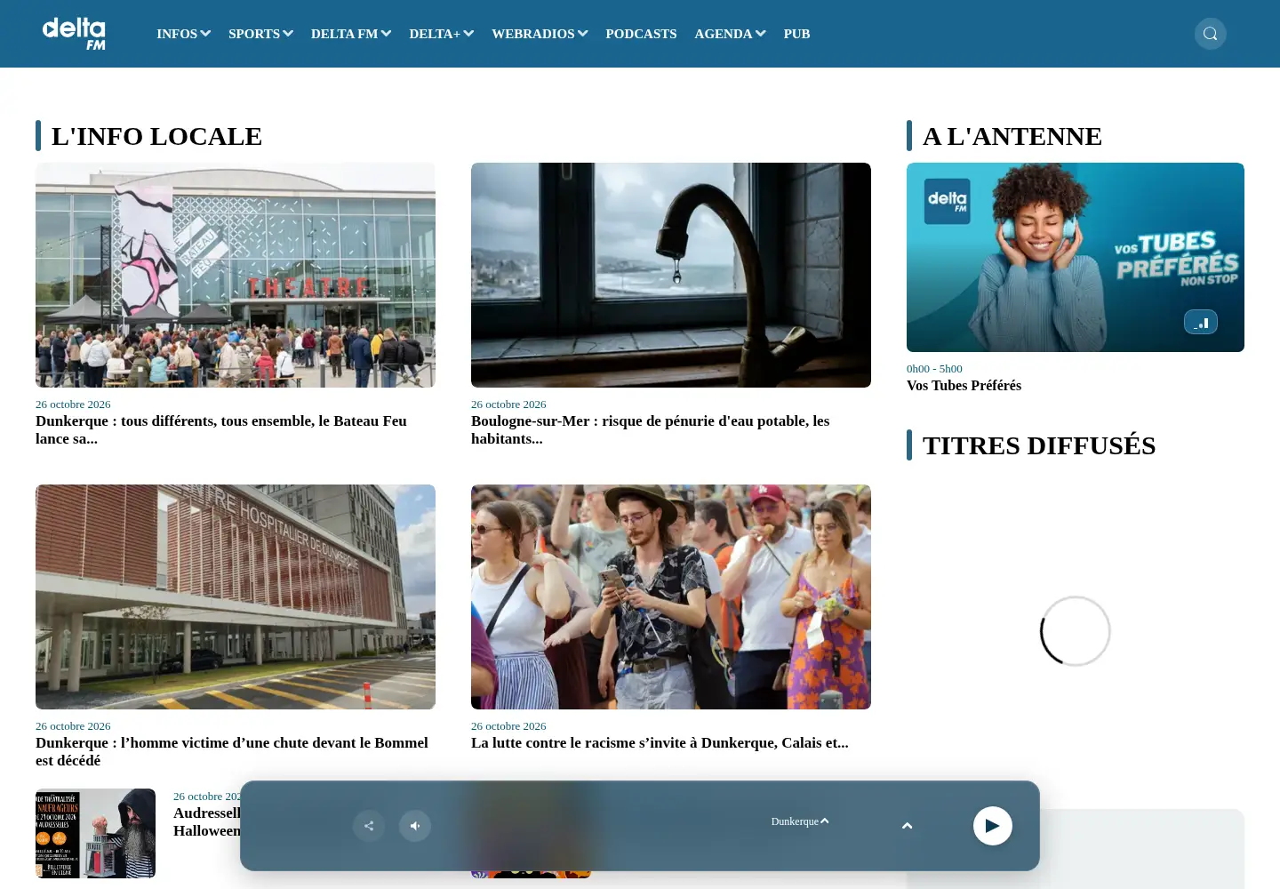 Captured homepage of deltafm.fr in the current scan