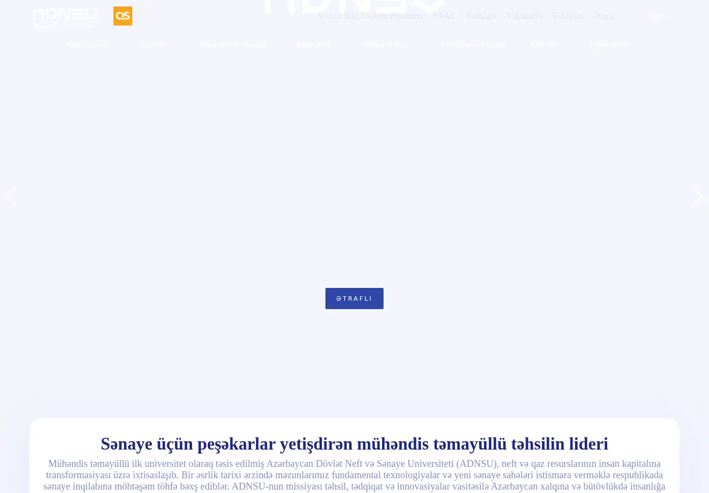 Screenshot of asoiu.edu.az