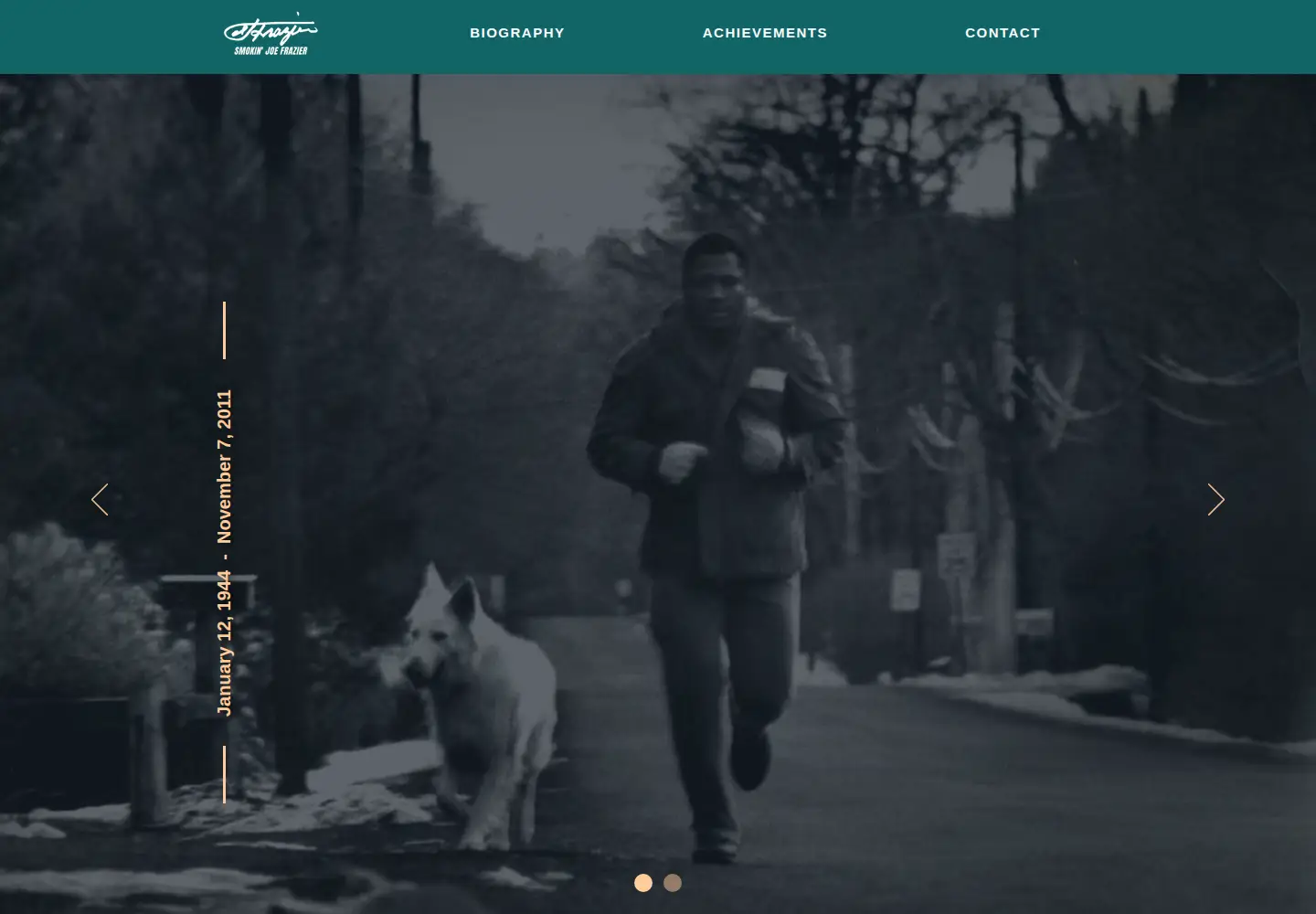 Screenshot of joefrazier.com