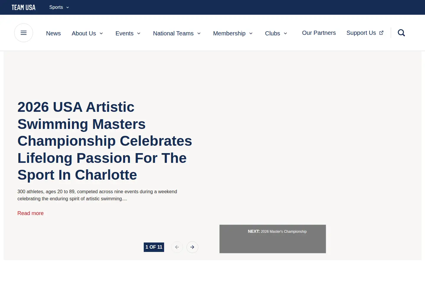 Captured homepage of usasynchro.org in the current scan