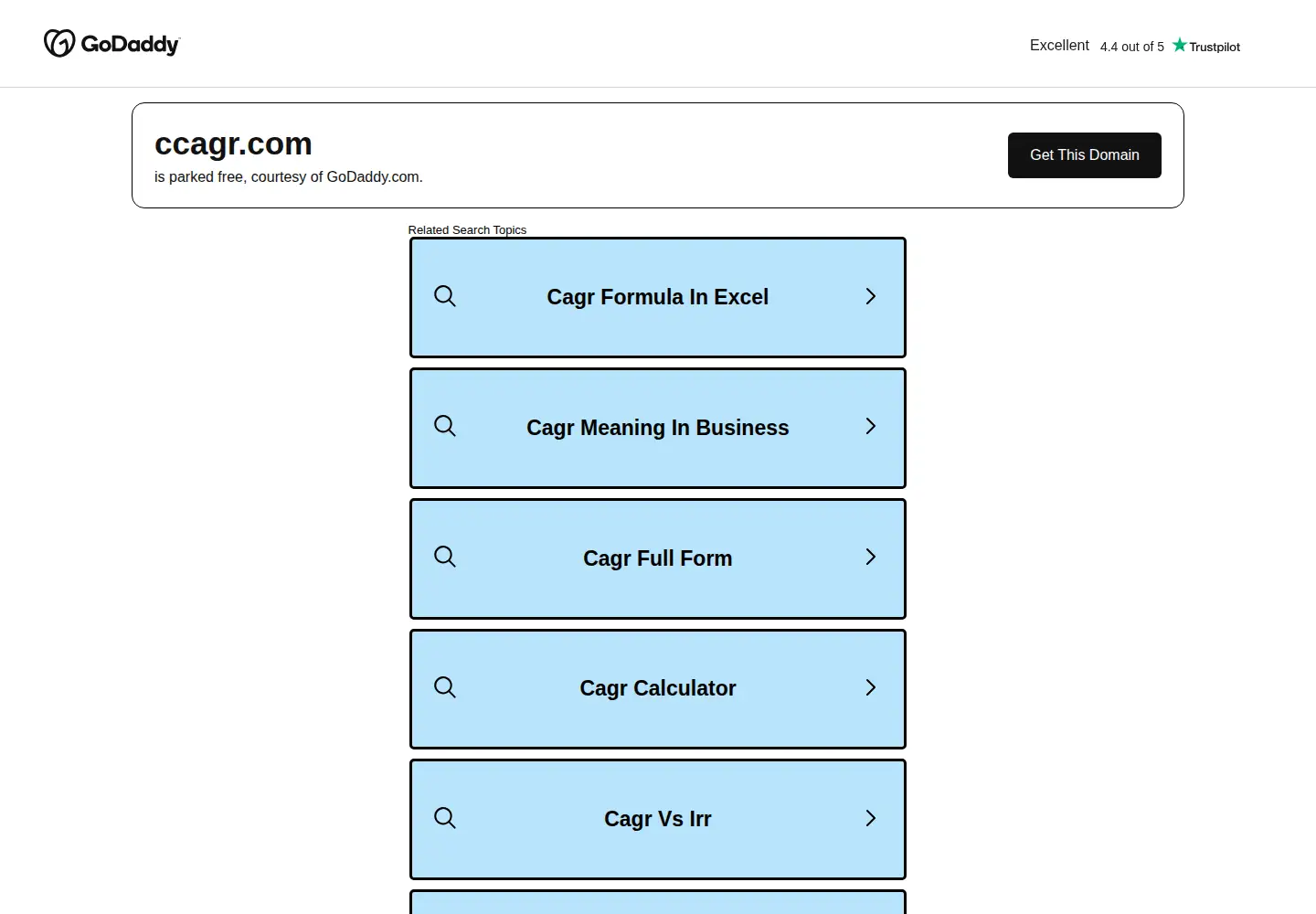 Captured homepage of ccagr.com in the current scan